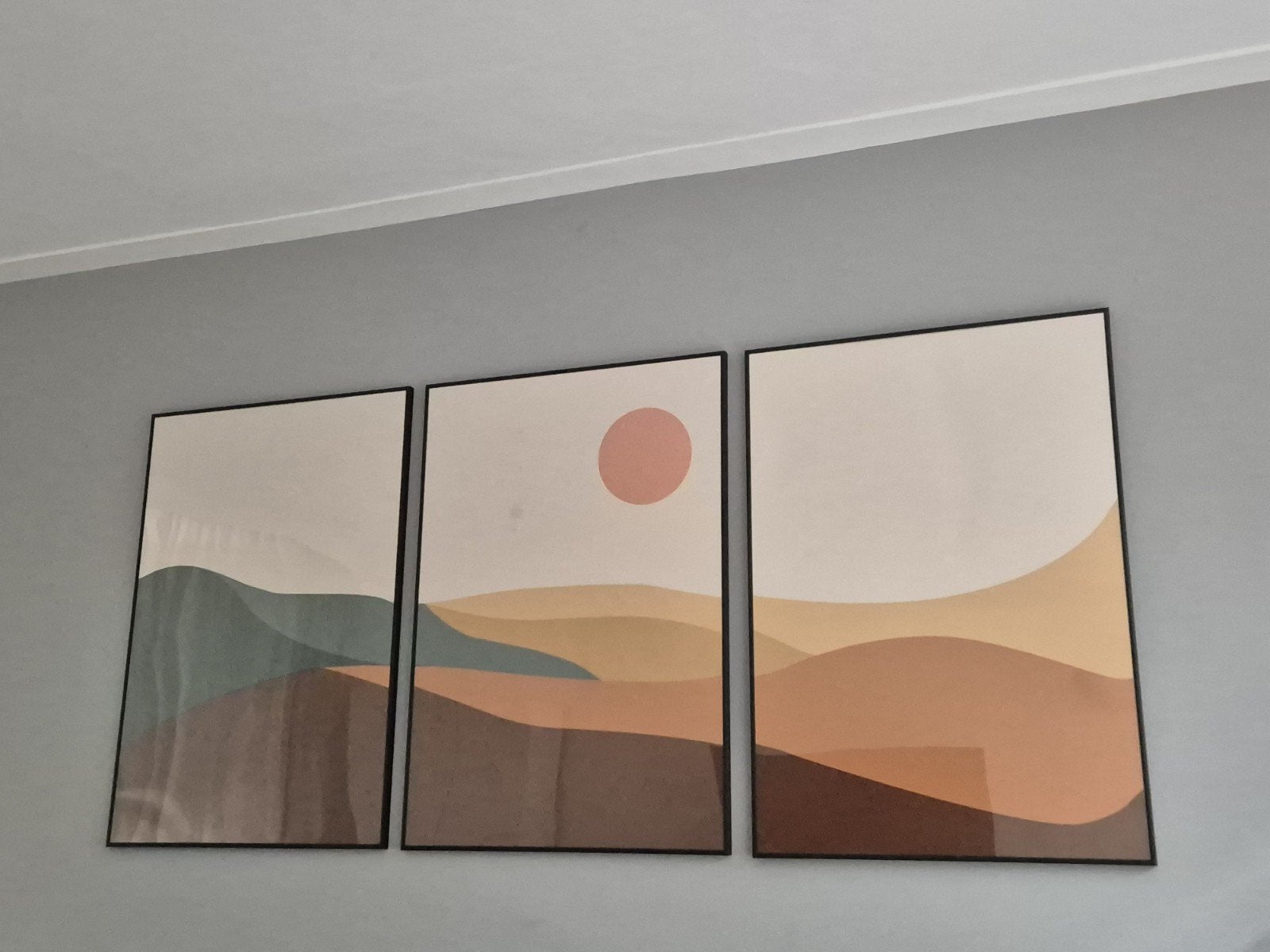 Drieluik Abstract Landschap Posters - Zwart Ingelijst, Ophalen