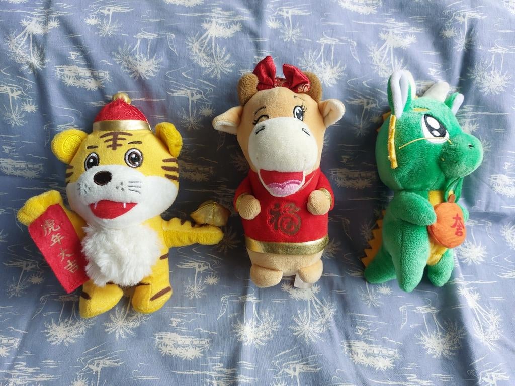 Chinese jaar pluche knuffels. (Os is verkocht!), Overige karakters, Overige typen, Ophalen of Verzenden, Zo goed als nieuw