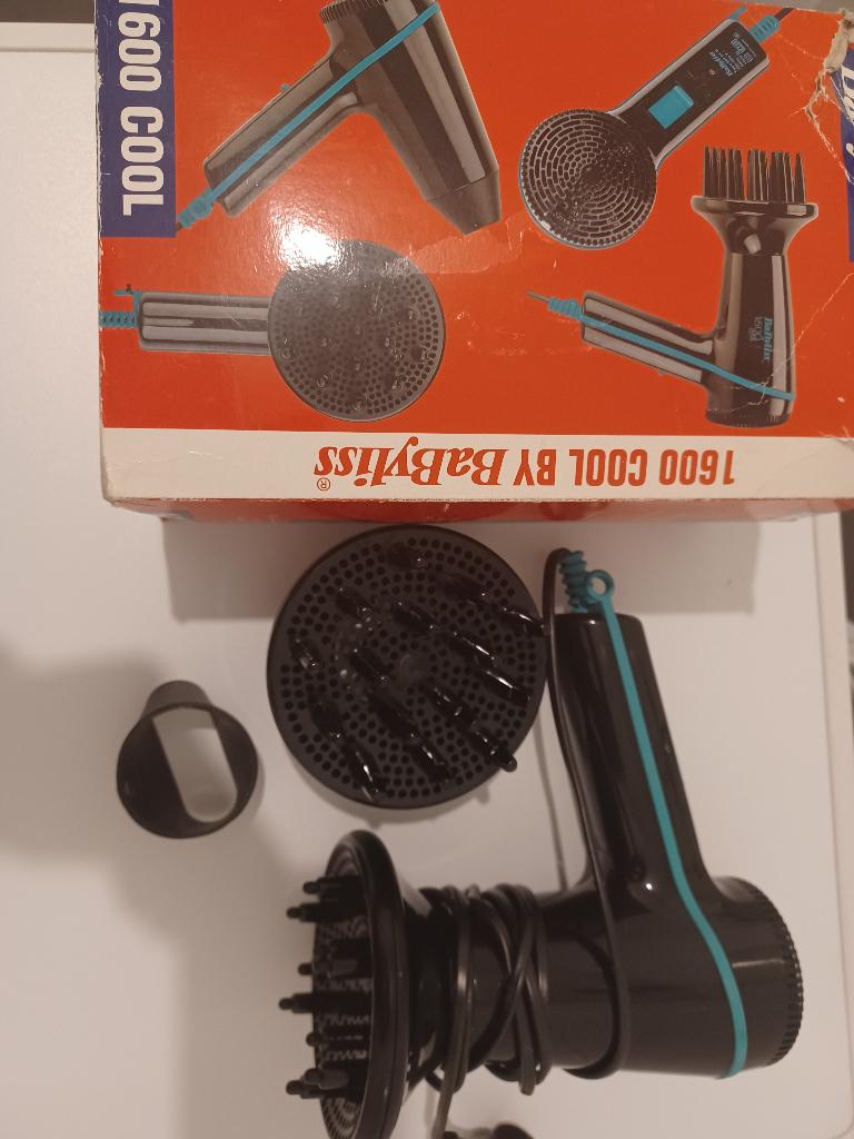 Vintage BaByliss 1600 Cool fohn haardroger opzetstukken, Ophalen of Verzenden, Gebruikt, Föhn of Haardroger