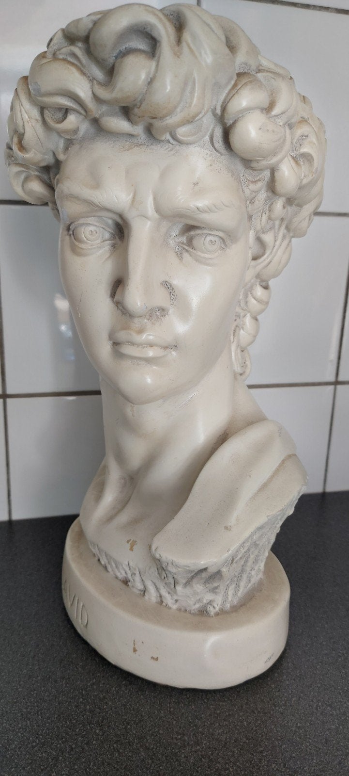 Buste van David - Klassiek beeldhouwwerk, Buste, Ophalen of Verzenden, 20 - 50 cm, Op sokkel