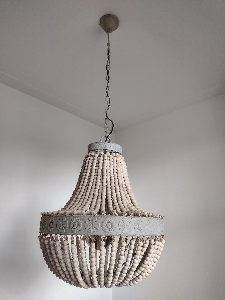 Kroonluchter lamp, Huis en Inrichting, Lampen | Kroonluchters, Zo goed als nieuw, Hout, Metaal, Ophalen