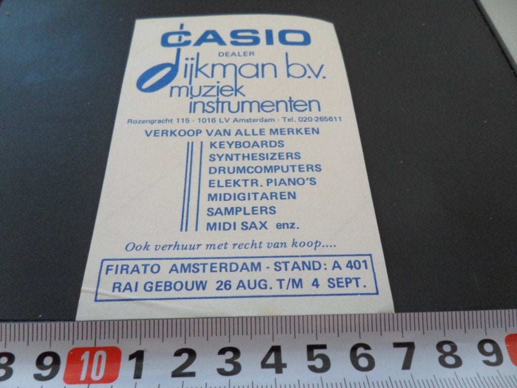 sticker casio dealer DIJKMAN BV amsterdam firato stand A 401, Ophalen of Verzenden, Zo goed als nieuw