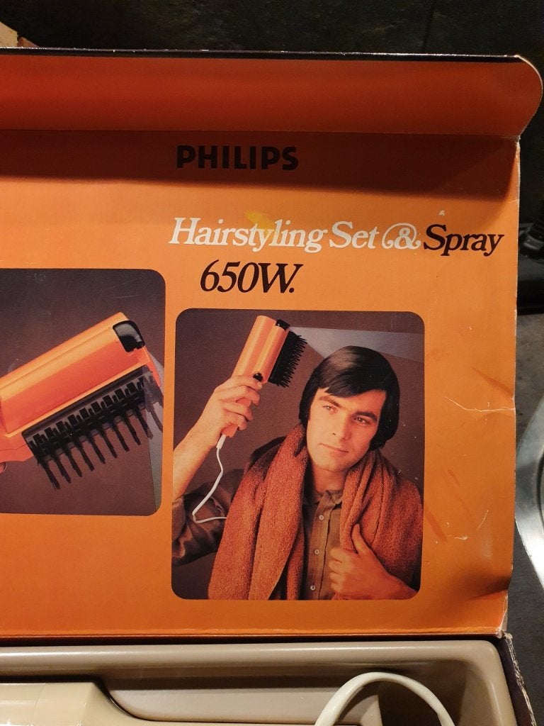 Vintage Philips Hairstyling Set & Spray 650W, Ophalen of Verzenden