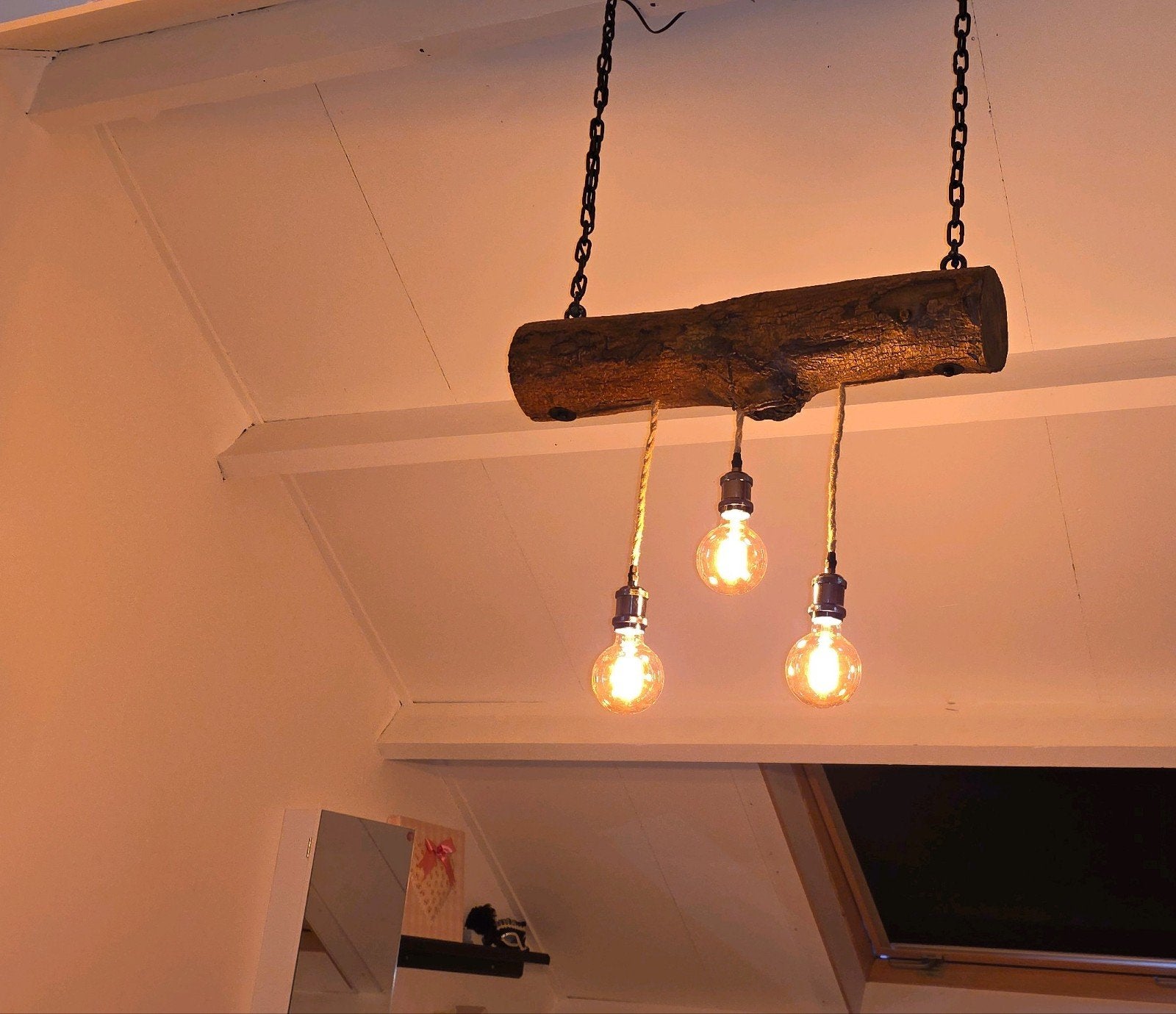 boomstam hanglamp, Ophalen, E27 (groot), Hout, Nieuw