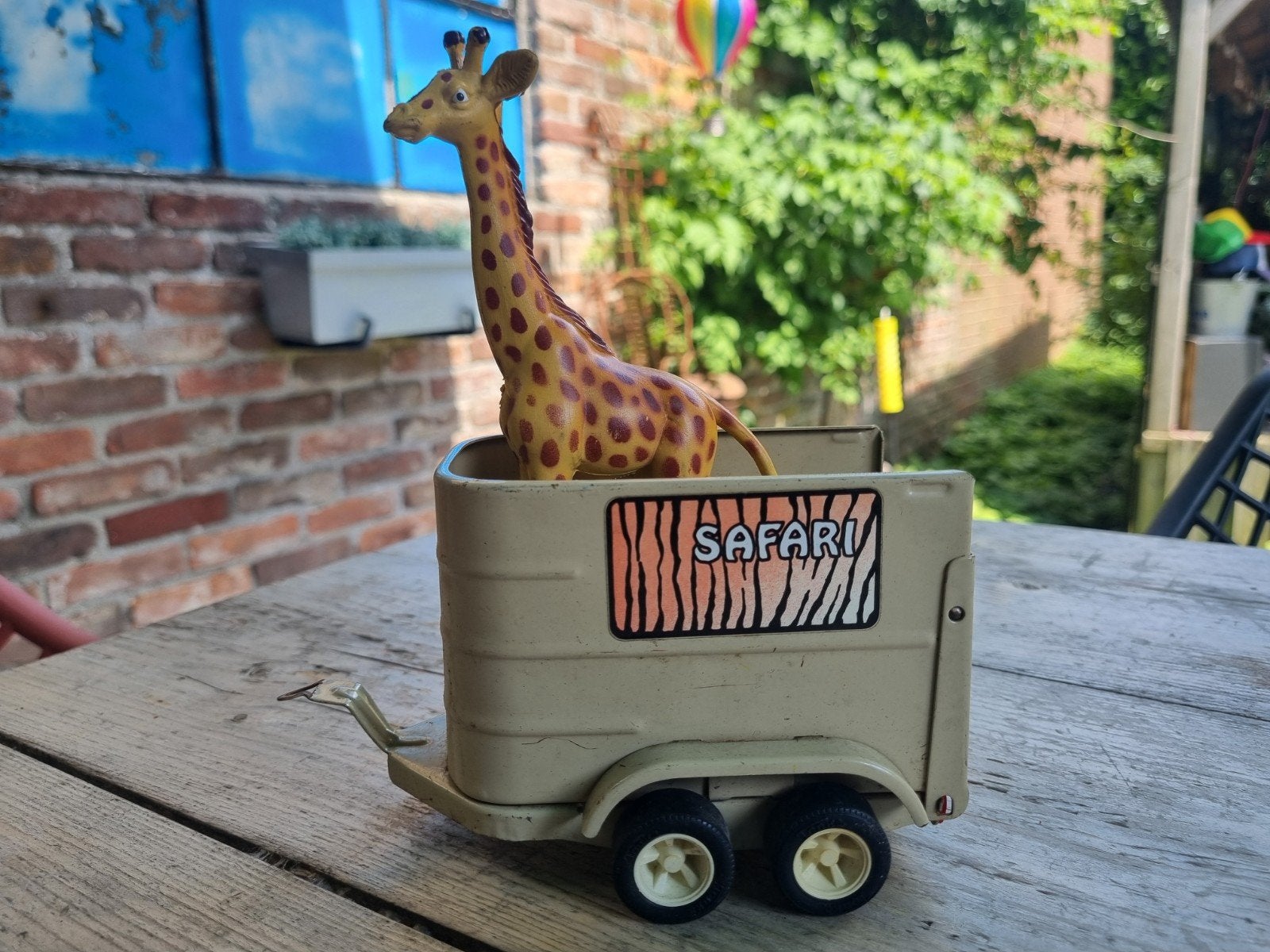 Vintage Tonka Safari Aanhanger - Met een giraffe, Ophalen of Verzenden, Gebruikt