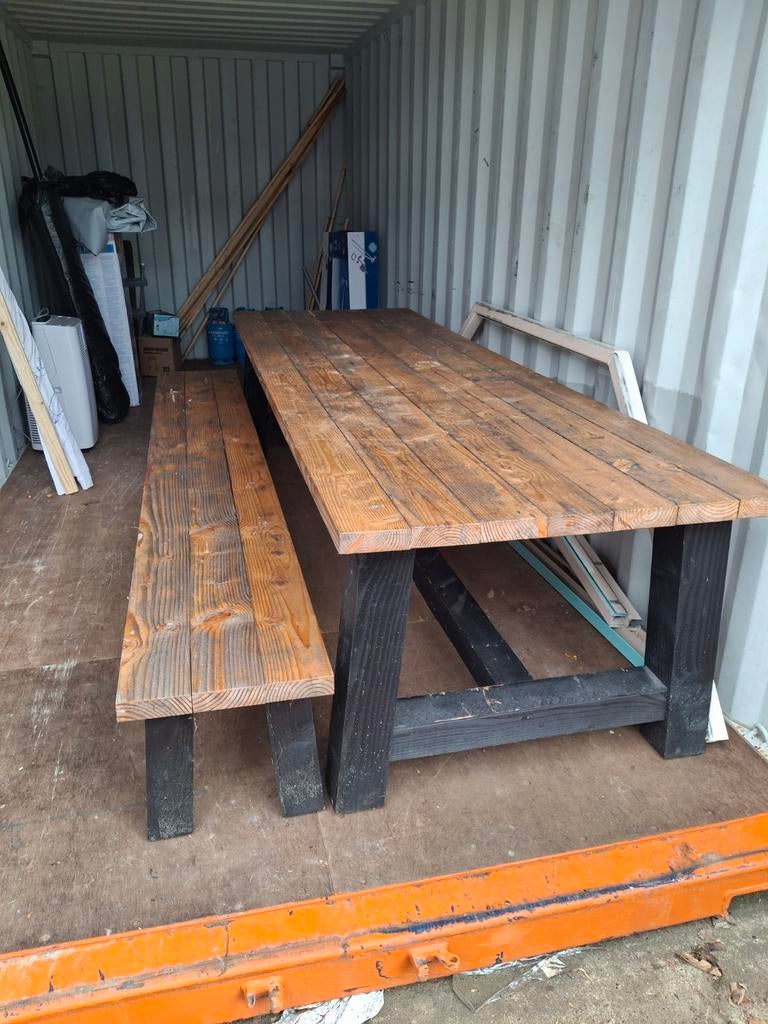 Douglas houten tuintafel met bank - 300x100 cm, Tuin en Terras, Tuintafels, Ophalen