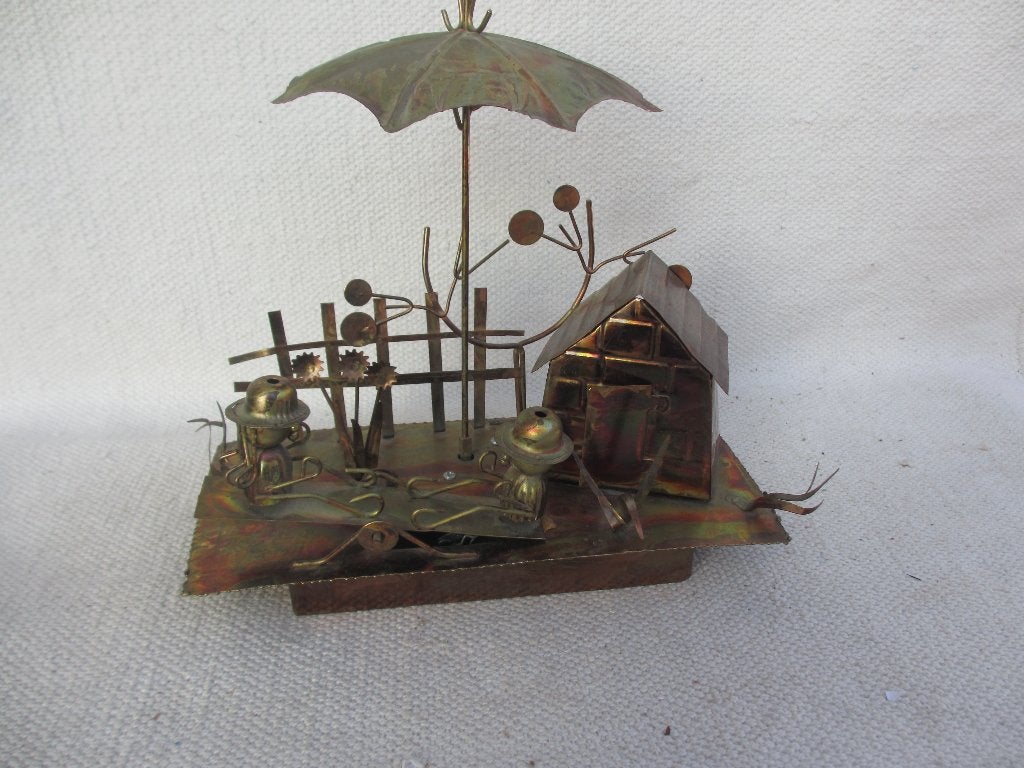 Vintage Japanse speeldoos van metaal jaren 70, 24 cm, Overige typen, Handgemaakt, Ophalen of Verzenden
