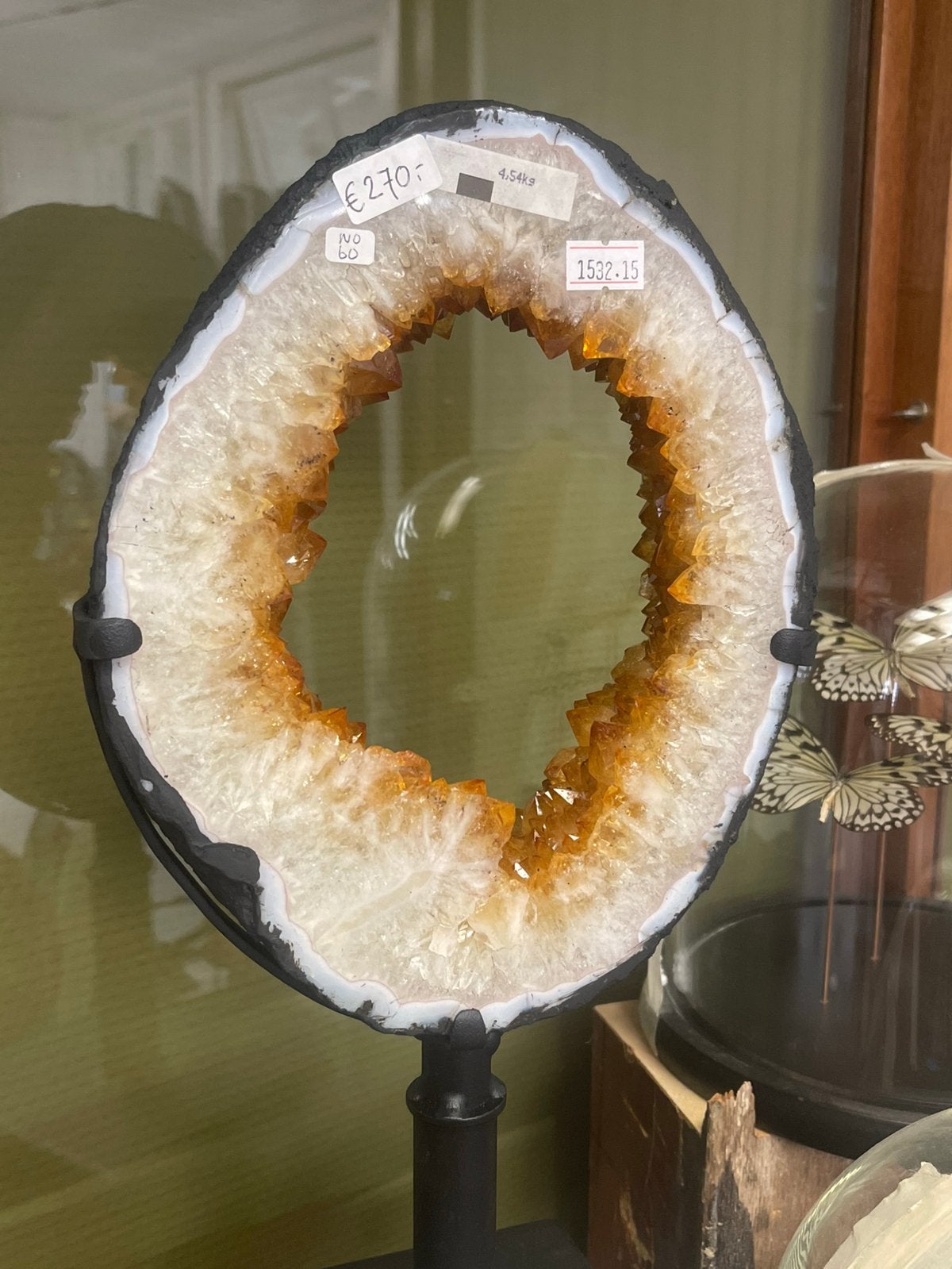 Citrien op standaard geode, Ophalen of Verzenden