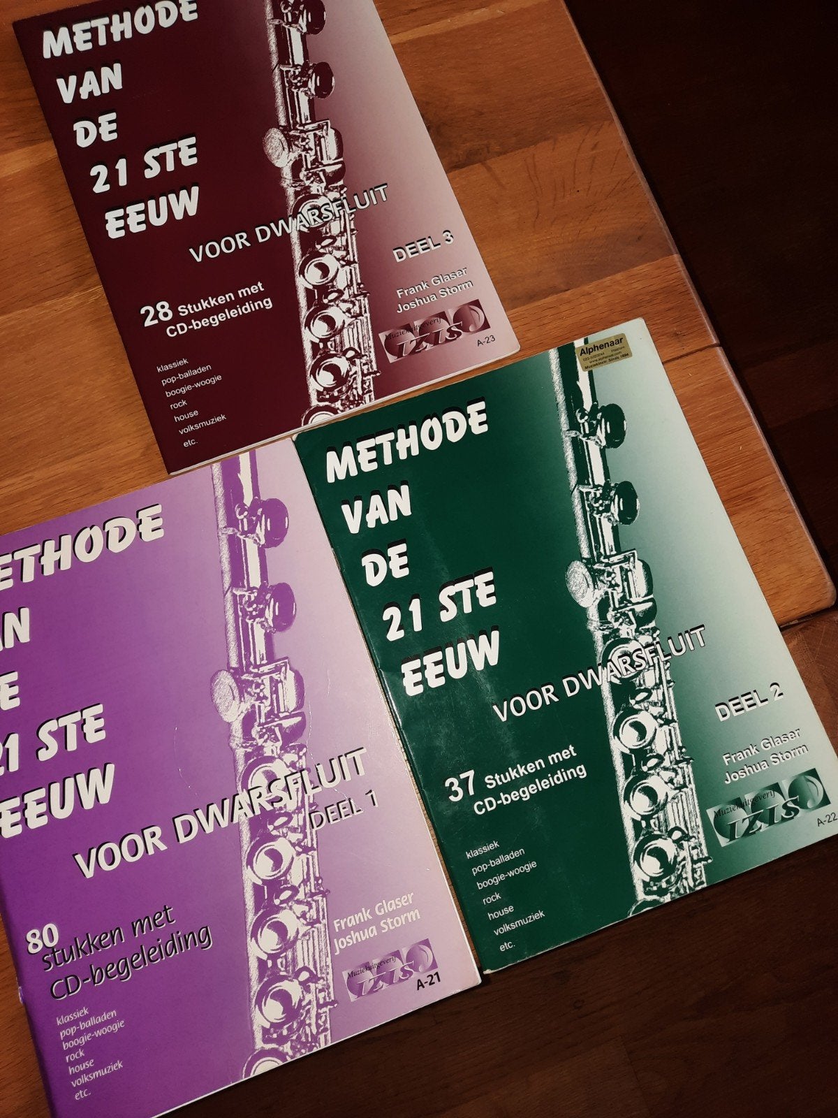 methode van de 21 ste eeuw (21e) eeuw dwarsfluit -deel 1,2,3, Gebruikt, Overige genres, Les of Cursus, Dwarsfluit of Piccolo