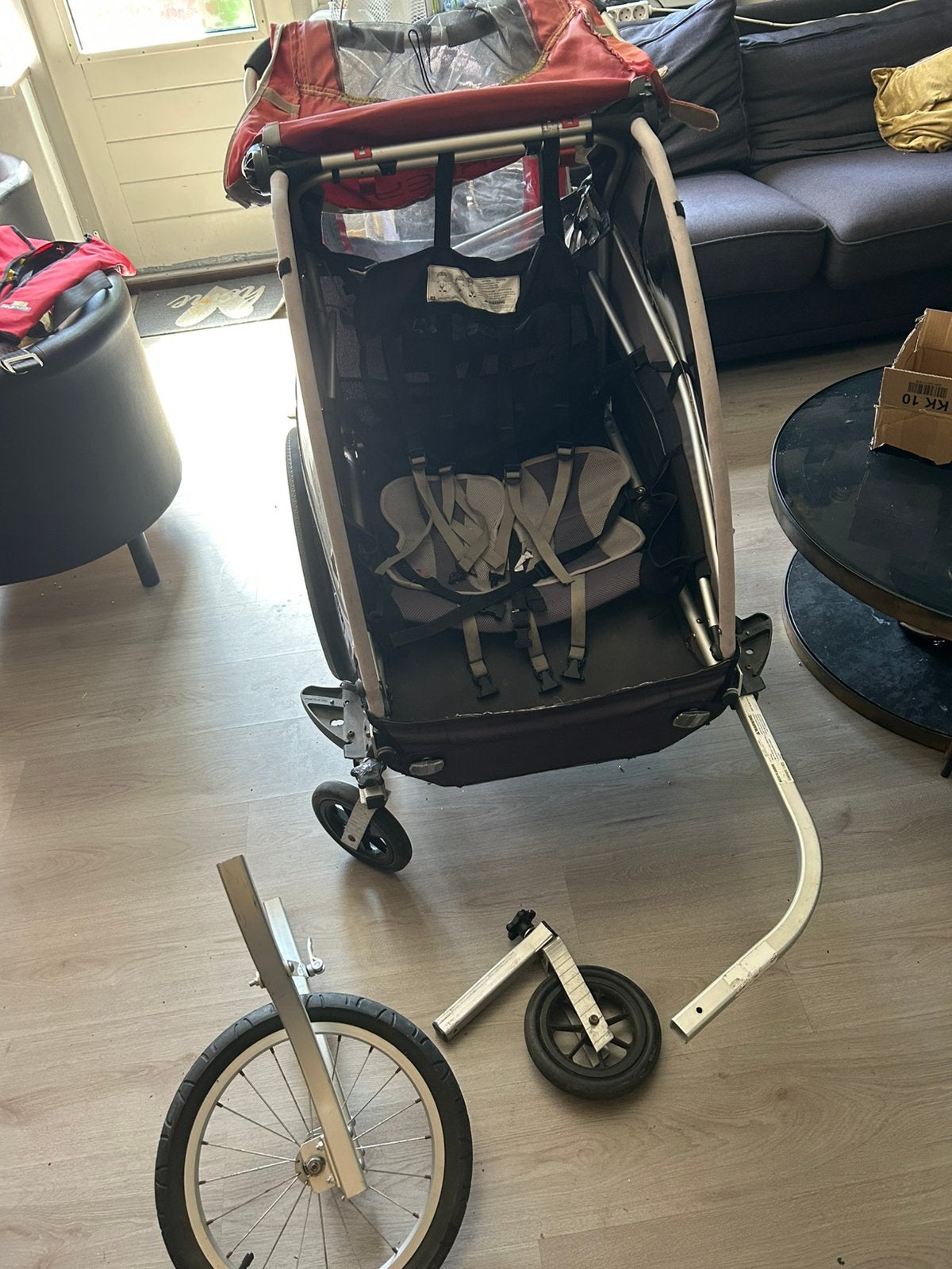 Fiets kar / wandelwagen, Fietsen en Brommers, Fietsaccessoires | Aanhangers en Karren, Ophalen, Zo goed als nieuw, 80 kg of meer