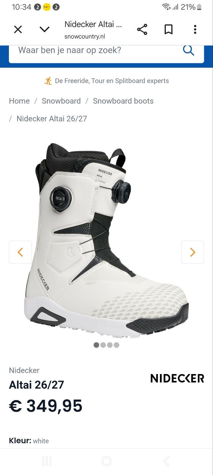 Nidecker Altai Snowboardschoenen - Maat 42.5, Ophalen of Verzenden, Zo goed als nieuw, Snowboots