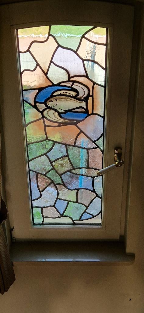 Glas inlood draai kiepraam dubbelglas, Doe-het-zelf en Verbouw, Glas en Ramen, Ophalen, Gevelraam of Ruit, Gebruikt, Minder dan 80 cm