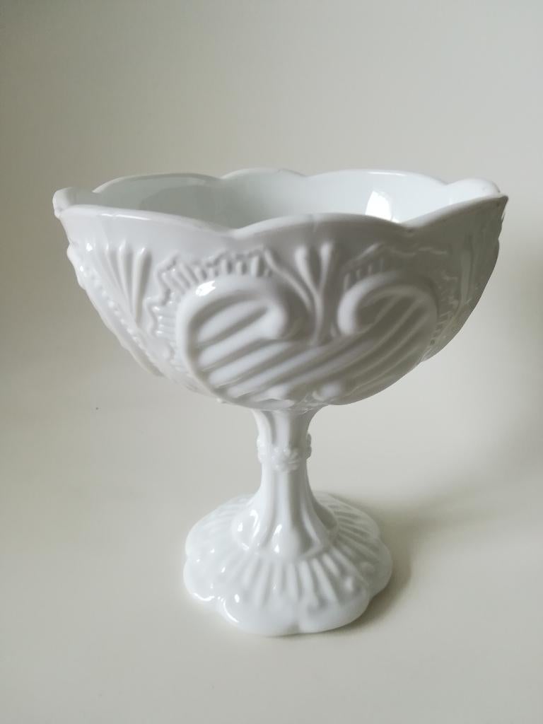 Grote Witte Melkglas Schaal Polen, Antiek en Kunst, Ophalen of Verzenden