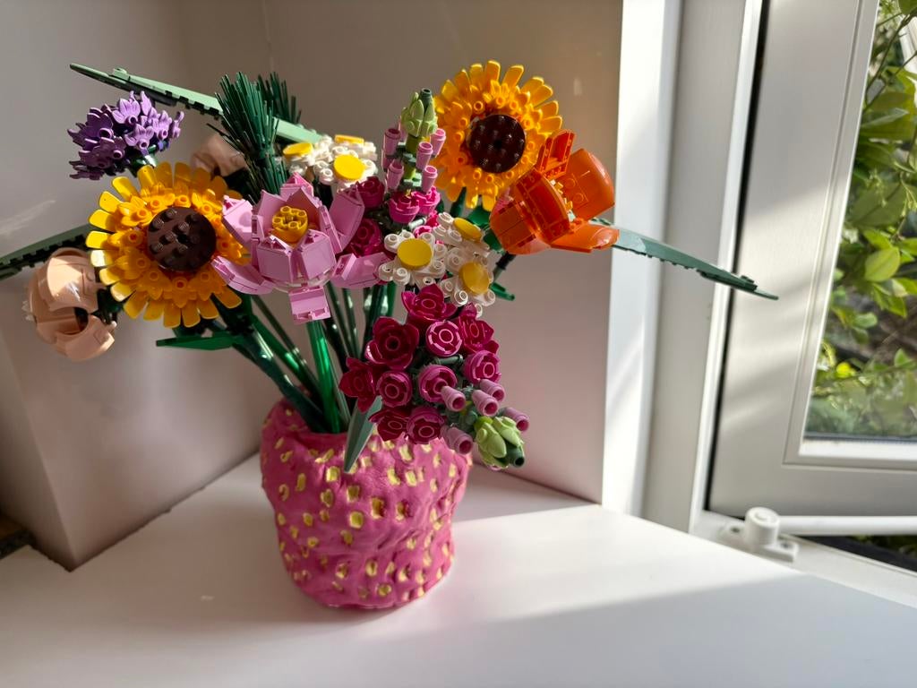 Lego bloemen boeket botanicals + zonnebloemen + lotusbloemen, Binnen, Overige materialen, Ophalen of Verzenden, Zo goed als nieuw