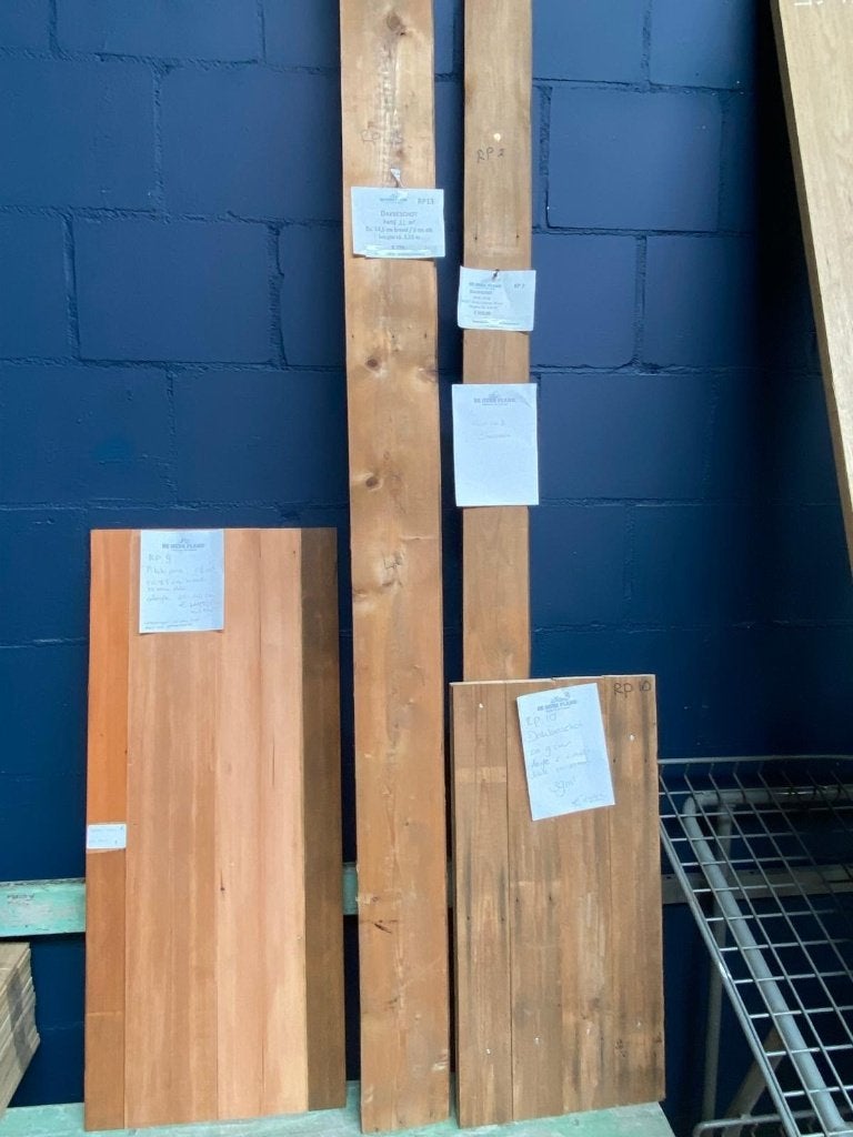 3 x partij oude planken vloer / oud dakbeschot, Doe-het-zelf en Verbouw, Hout en Planken, Ophalen, Gebruikt, Minder dan 25 mm