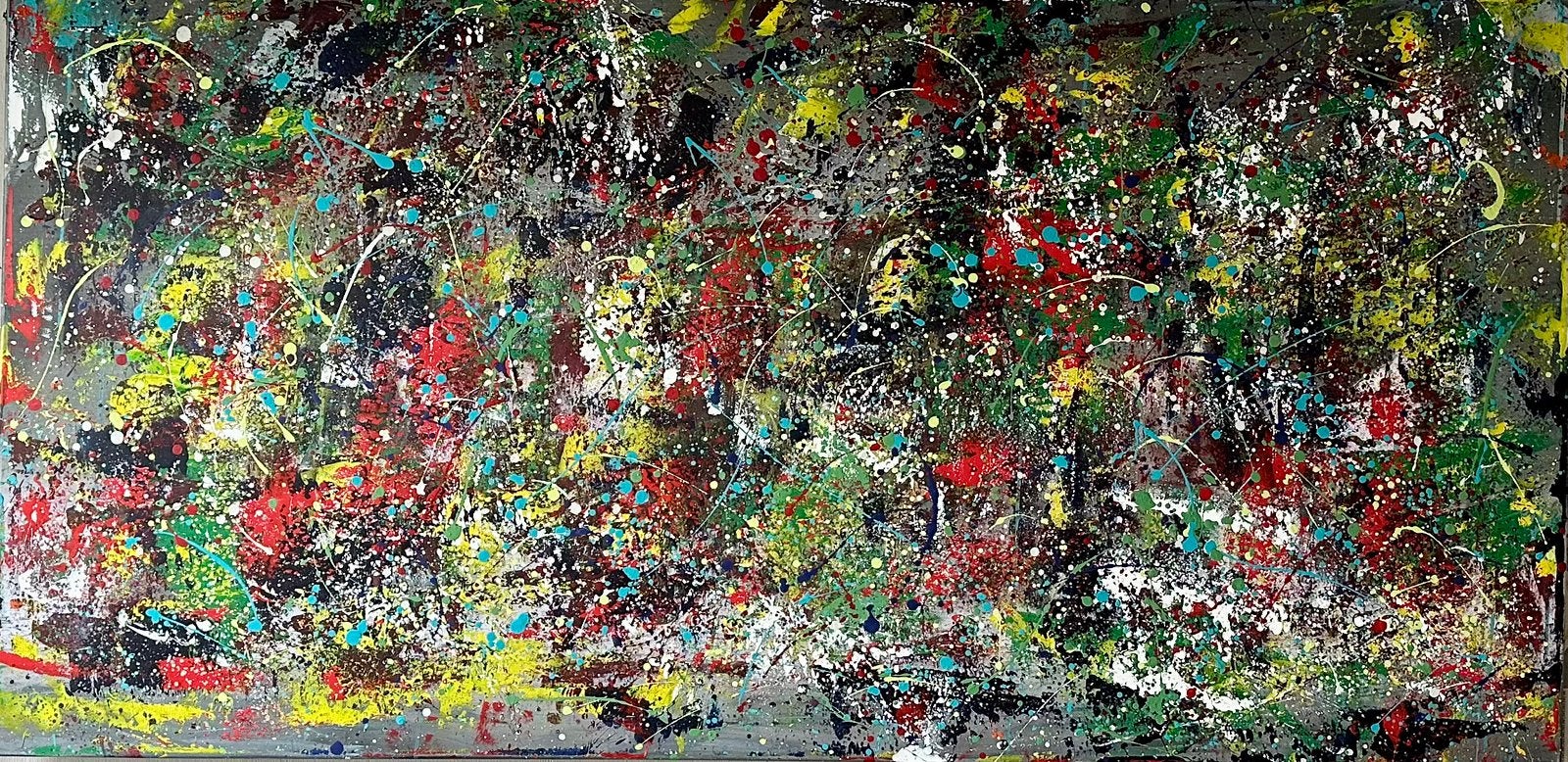 Valera- Kleurrijke abstract- Handgeschilderd- Uniek- XXL, Ophalen of Verzenden