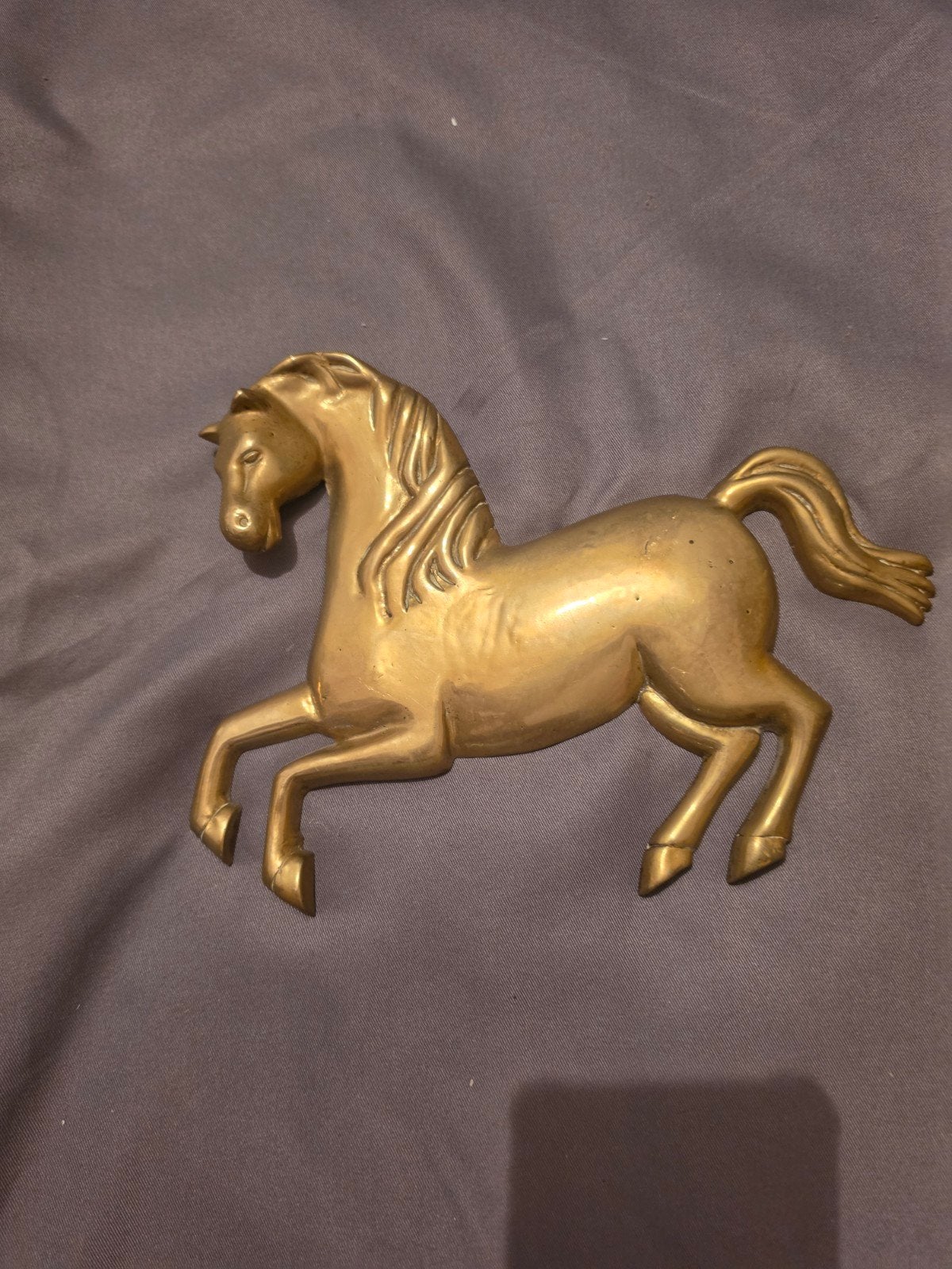 Vintage messing paard wanddecoratie, Ophalen of Verzenden
