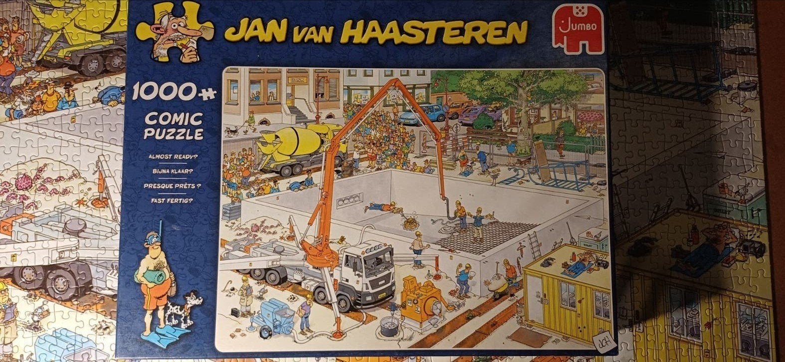Jan van Haasteren puzzel BIJNA KLAAR? 1000 Stukjes, Ophalen, 500 t/m 1500 stukjes, Zo goed als nieuw, Legpuzzel