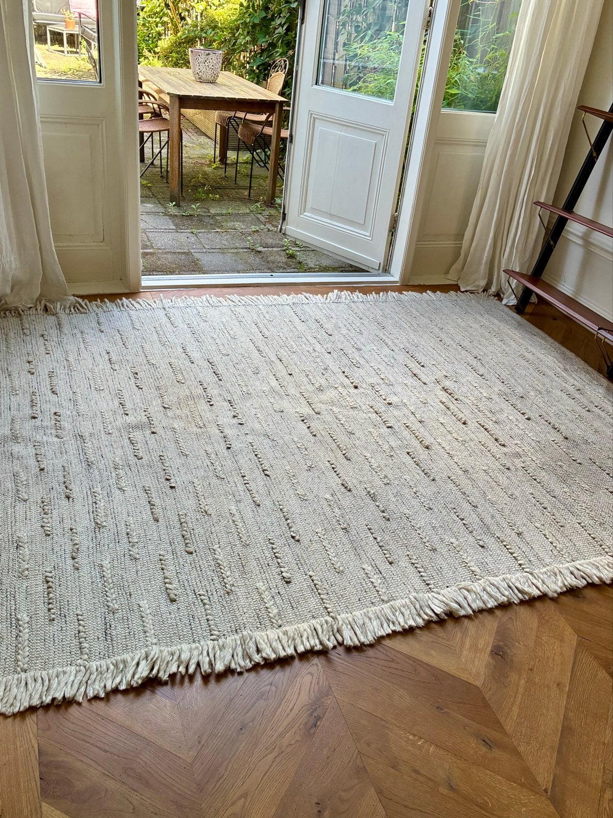 Bolia wollen vloerkleed - Crème/Beige, Ophalen, Gebruikt, 150 tot 200 cm, 200 cm of meer
