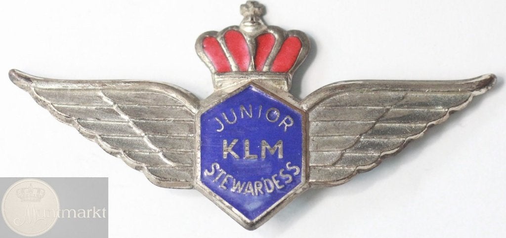 Historiepenning z.j. (ca. 1960) 'Junior Stewardess KLM', Ophalen of Verzenden, Overige materialen, Nederland