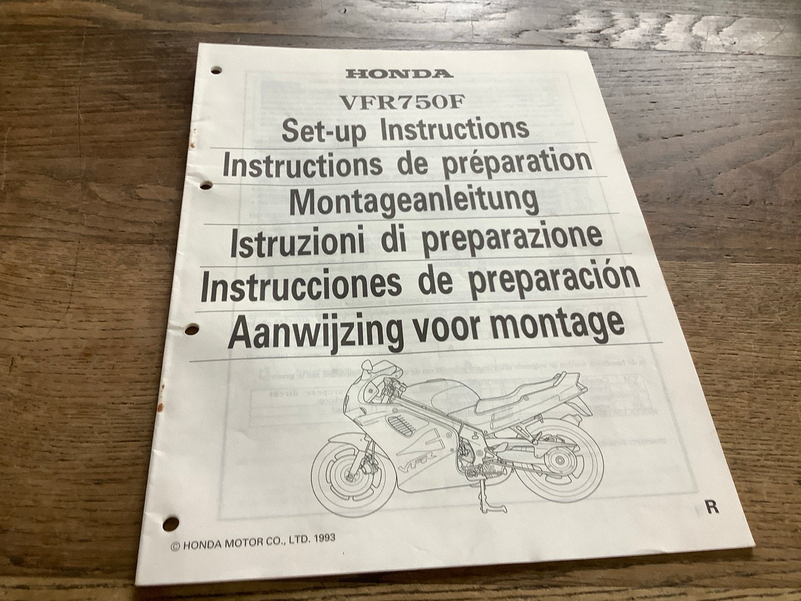 Honda VFR750F Montagehandleiding (1993).   (15), Motoren, Verzenden, Honda