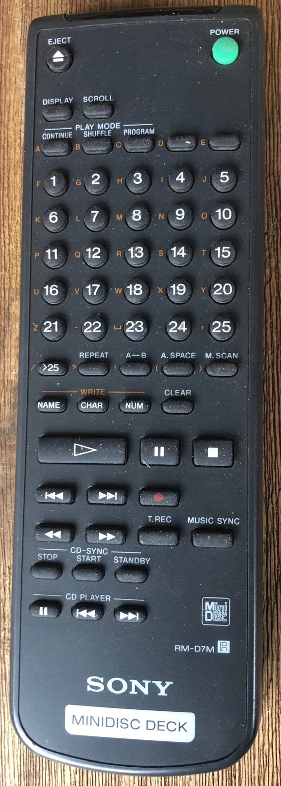 ORIGINELE SONY RM-D7M AFSTANDSBEDIENING VOOR MINIDISC DECK, Ophalen of Verzenden, Gebruikt, Origineel