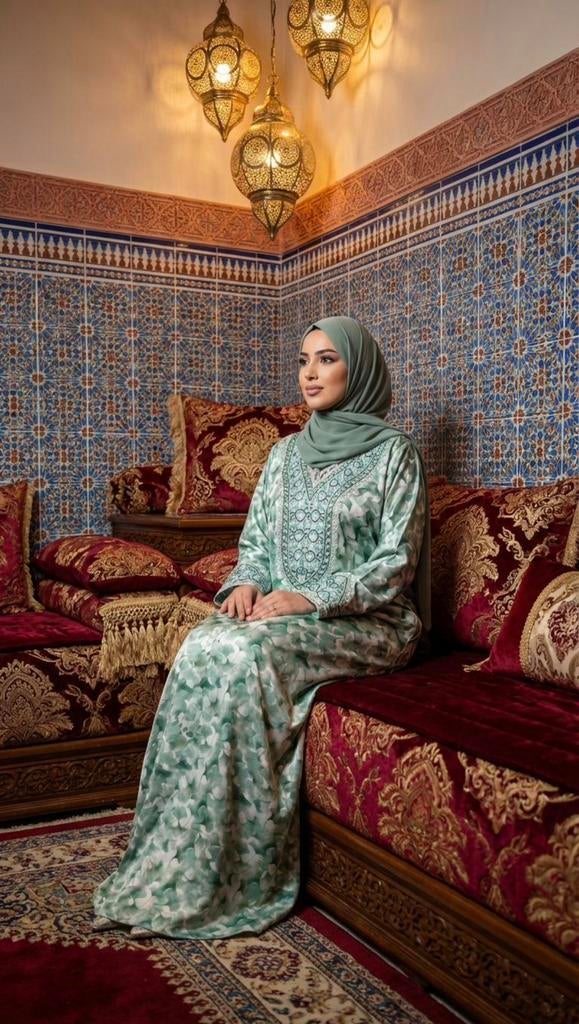 Luxe florale abaya ( MIKHWAR DUBAI ., Kleding | Dames, Ophalen of Verzenden, Nieuw, Overige typen