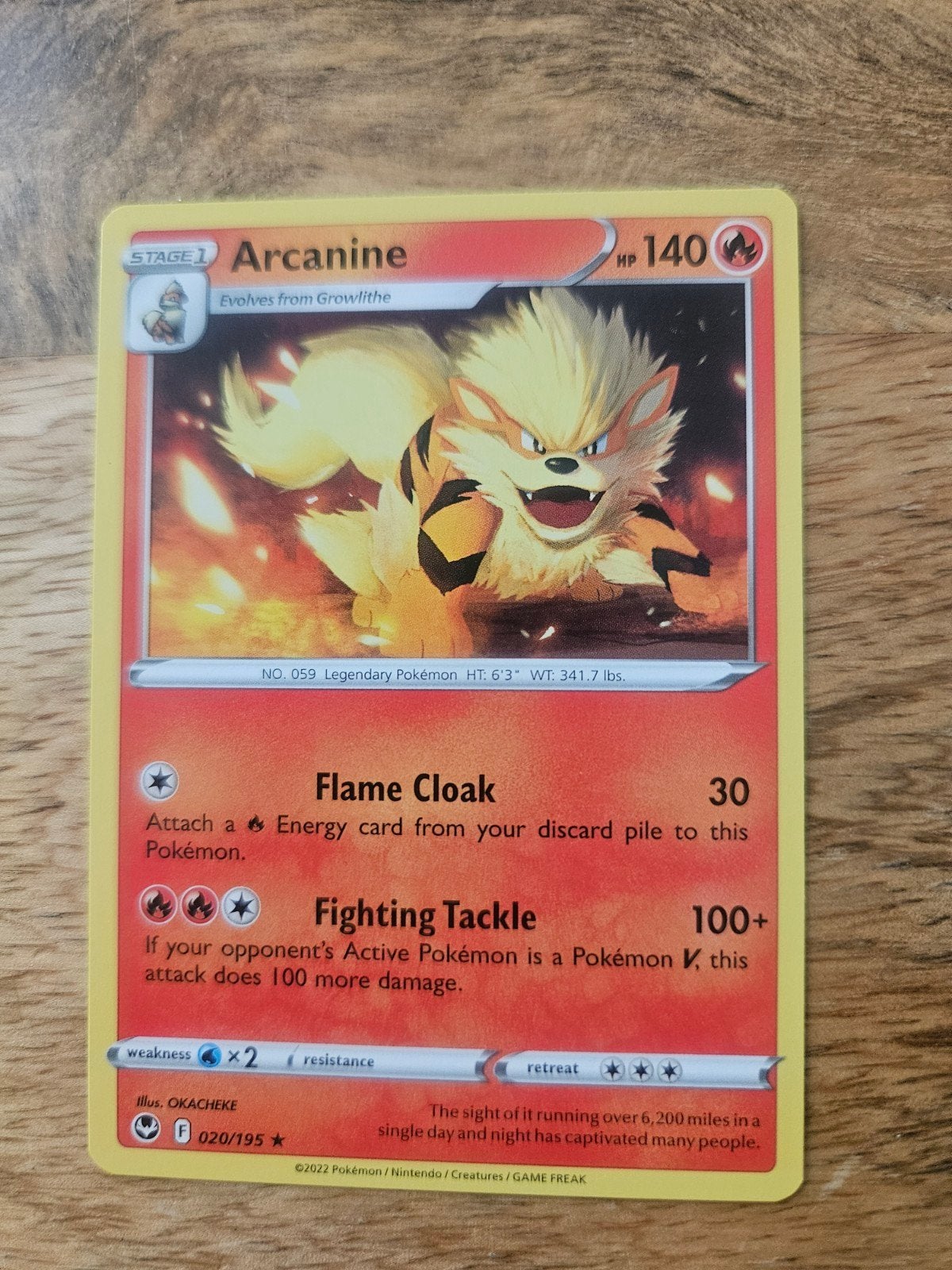 Pokémon Kaart Arcanine 020/195 (Zeldzaam), Ophalen of Verzenden, Zo goed als nieuw, Losse kaart