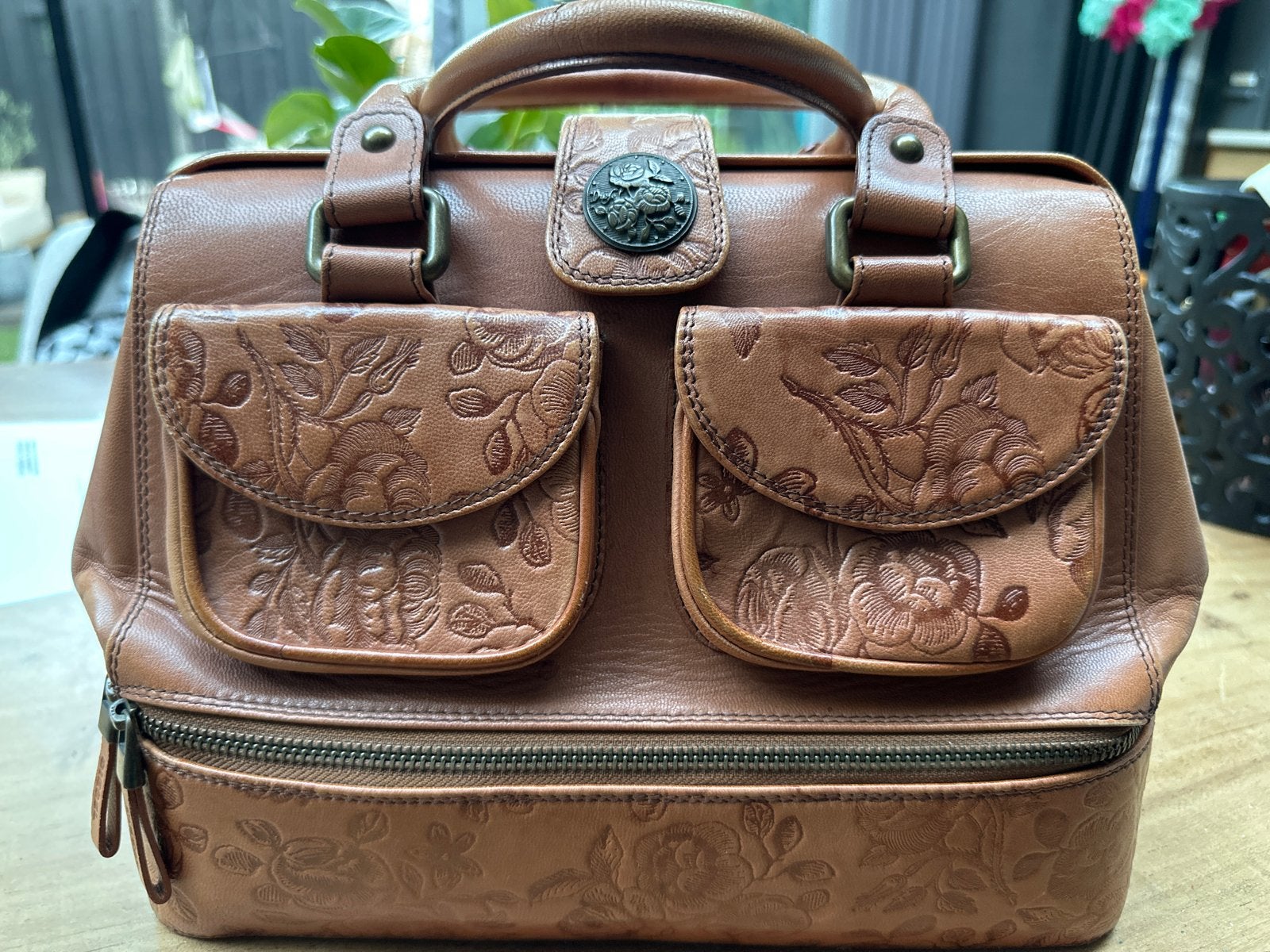 Diesel 1978  vintage "Rose of Fire" Rosalia Doctor Bag, Ophalen of Verzenden, Zo goed als nieuw, Bruin, Handtas