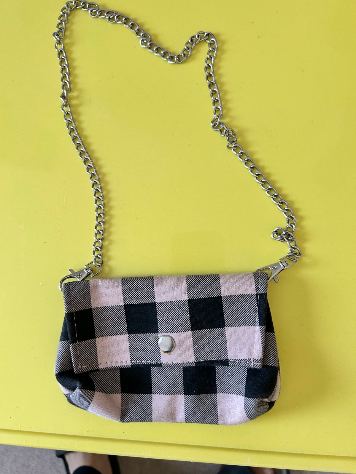 Schattige Peuter Meisjes Tas met Ruitjespatroon en Ketting, Ophalen of Verzenden, Gebruikt