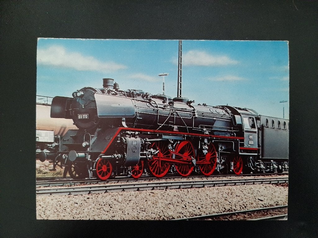Sneltrein stoomlocomotief, Baureihe 03, gelopen., Verzenden, Gebruikt, Trein, Kaart of Prent