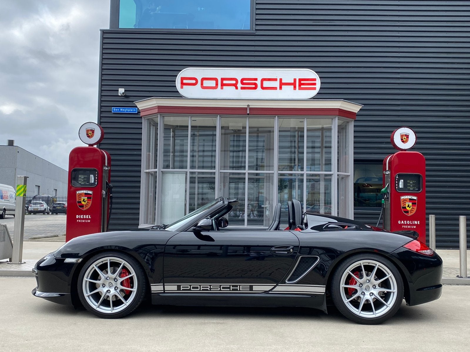 Unieke Porsche Boxster 3.4 Spyder, Auto's, Stoelverwarming, Achterwielaandrijving, Zwart, Cabriolet