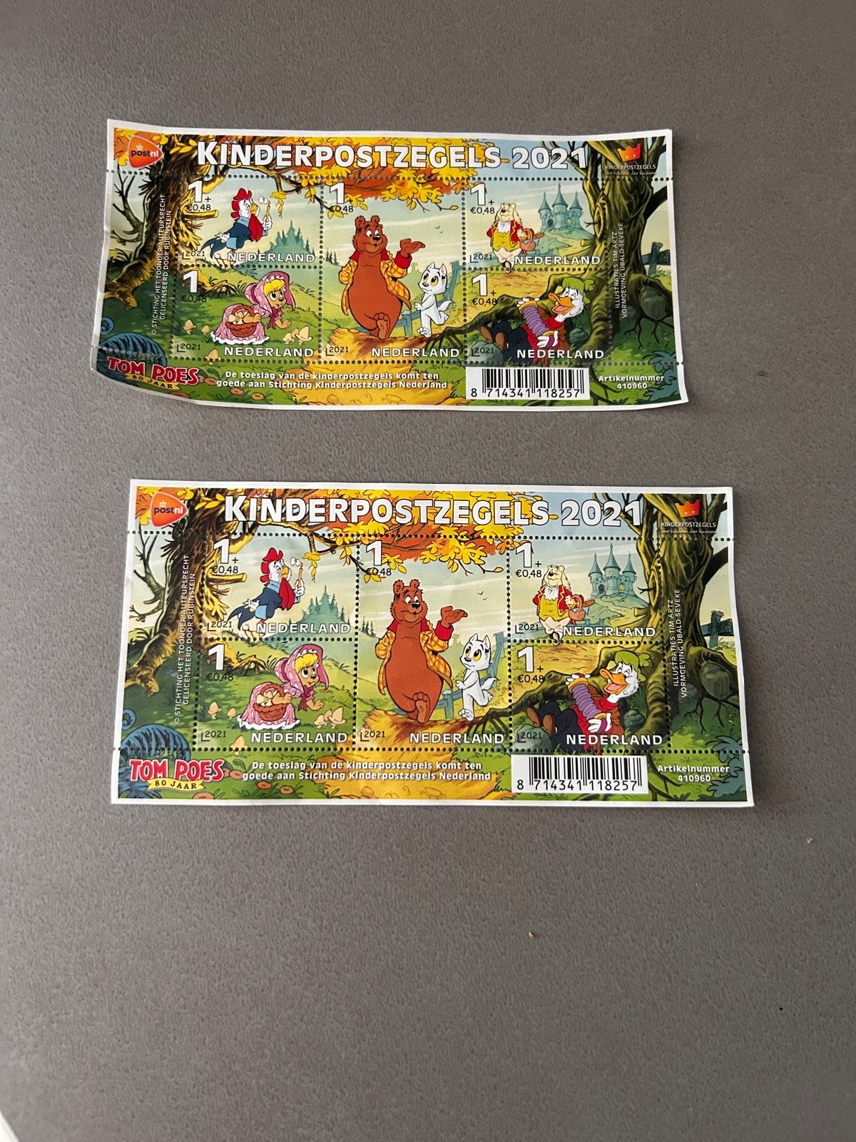 Tom Poes kinderpostzegels 2021, Postzegels en Munten, Ophalen, Na 1940, Postfris