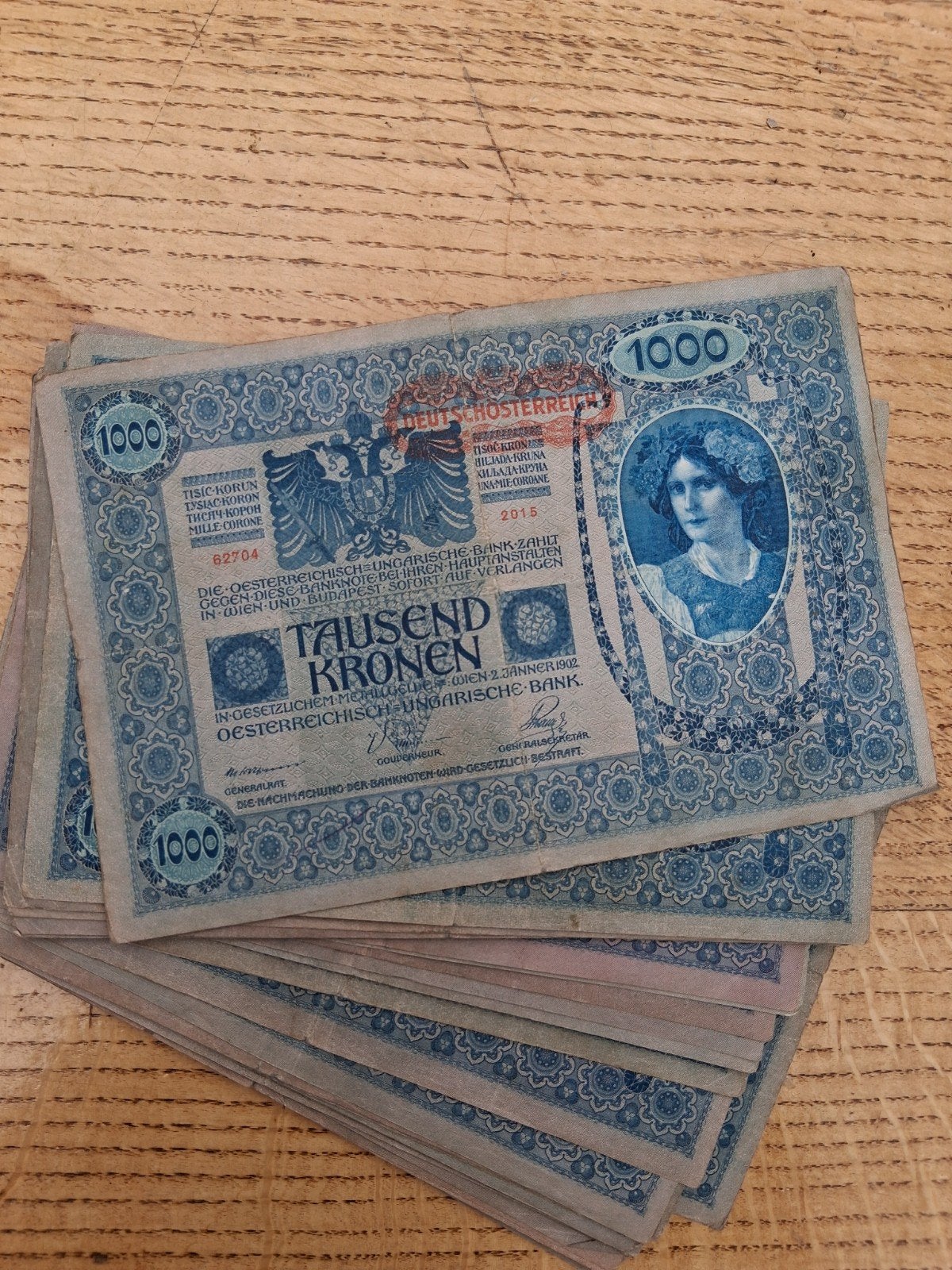 47x1000 "tausend"Kronen 1902 Oostenrijk+speciale serienummer, Ophalen, Oostenrijk