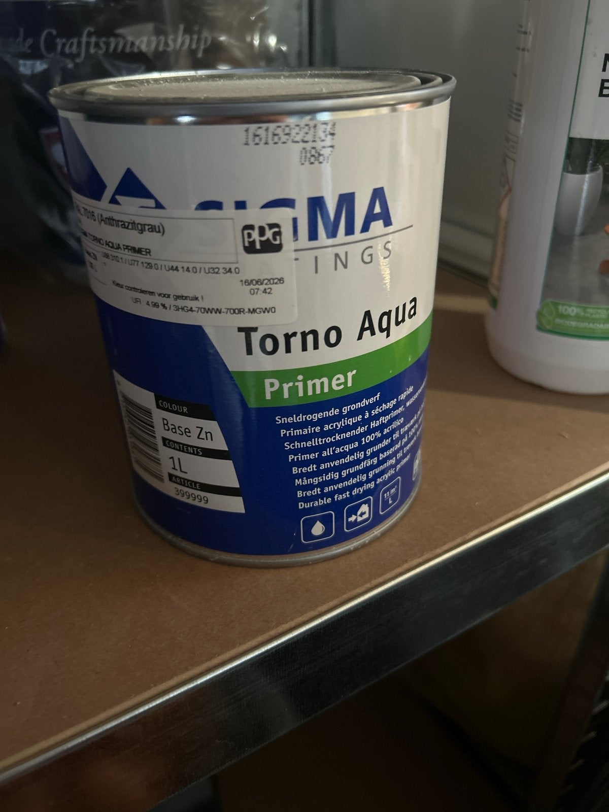 Sigma S2U Torno Aqua Primer - 1L Grondverf RAL 7016, Ophalen, Nieuw, Verf, Grijs