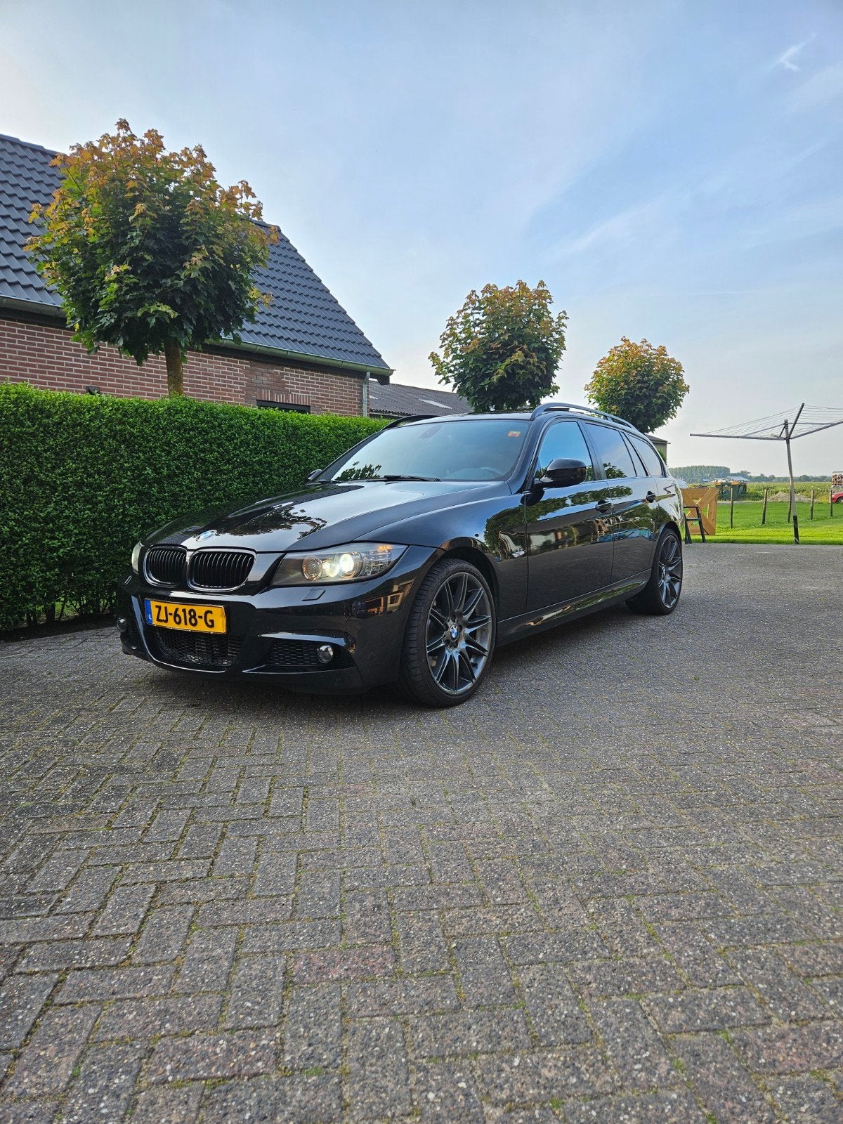 BMW 2010 Zwart, Auto's, Zwart, Zwart, Leder, Stationwagon