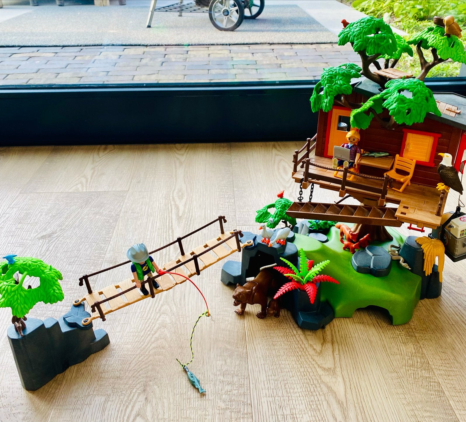 Playmobil Wild Life Boomhut met hangbrug en accessoires, Ophalen, Wild life, Gebouw, Complete set