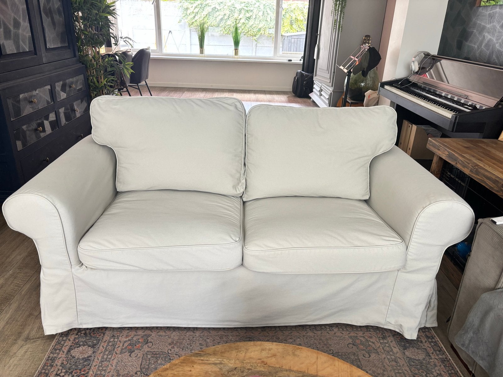 Comfortabele tweepersoonsbank met afneembare hoes, Huis en Inrichting, Ophalen, Gebruikt, 150 tot 200 cm, Tweepersoons