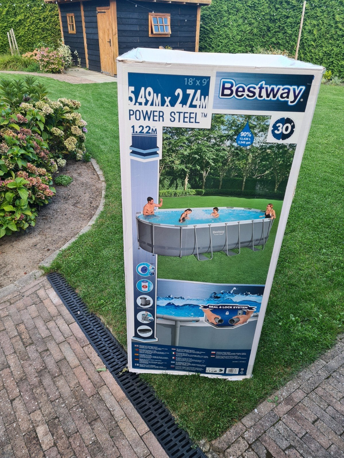 Bestway Power Steel Zwembad 549x274x122cm, 200 tot 300 cm, Zo goed als nieuw, Ovaal, Ophalen
