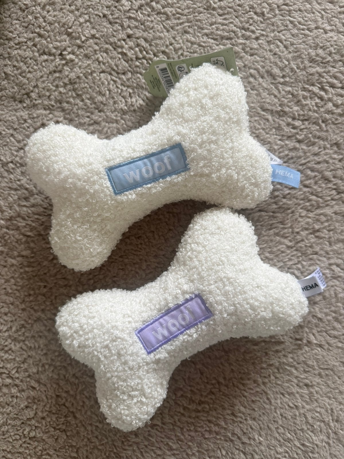 Hema wit honden speelgoed bot met pieper NIEUW 2 stuks, Dieren en Toebehoren, Ophalen of Verzenden, Nieuw, Piepspeelgoed