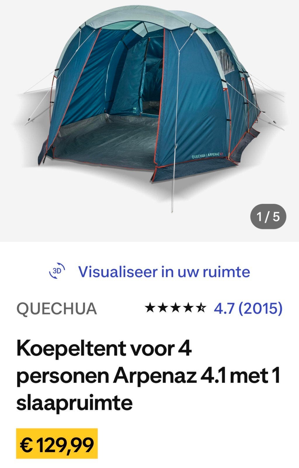 Arpenaz koepeltent 4.1, Ophalen, Zo goed als nieuw