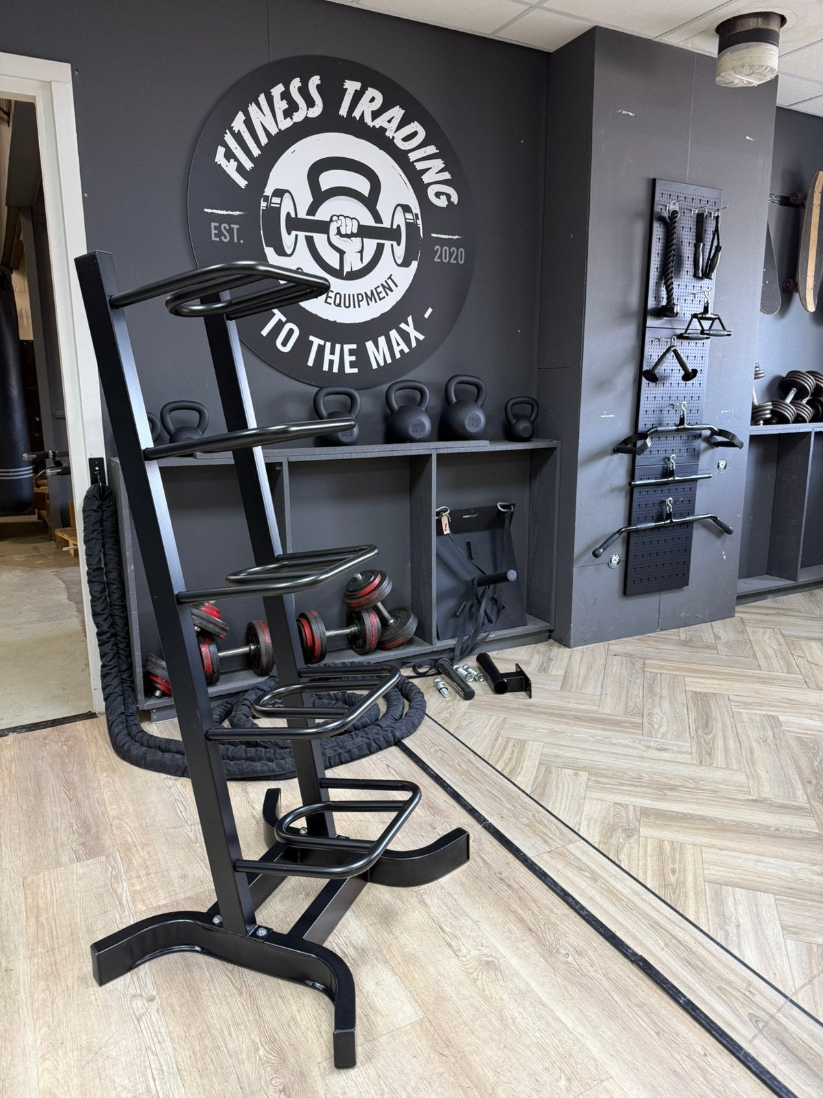 Nieuwe Powerbag of Bulgarian Bag staand zwart opbergrek, Sport en Fitness, Fitnessmaterialen, Overige typen, Nieuw, Ophalen of Verzenden