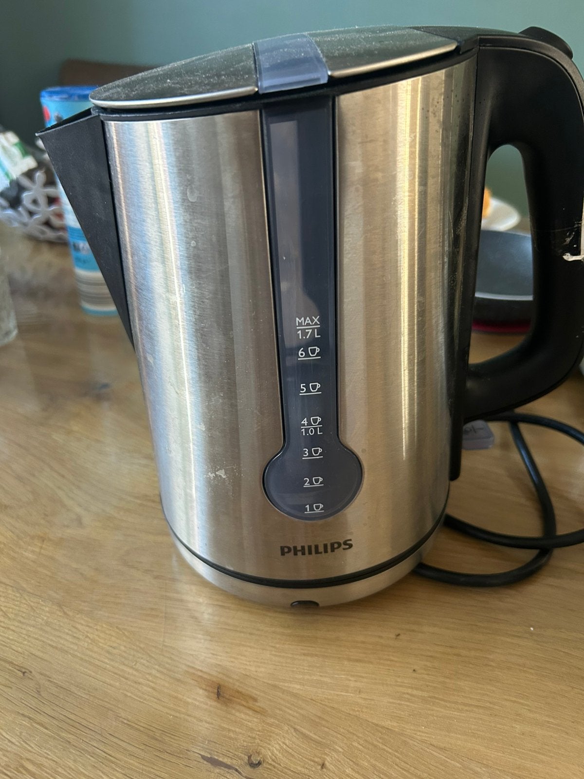 Philips waterkoker 1,7 L, 1 tot 2 liter, Ophalen of Verzenden, Zo goed als nieuw