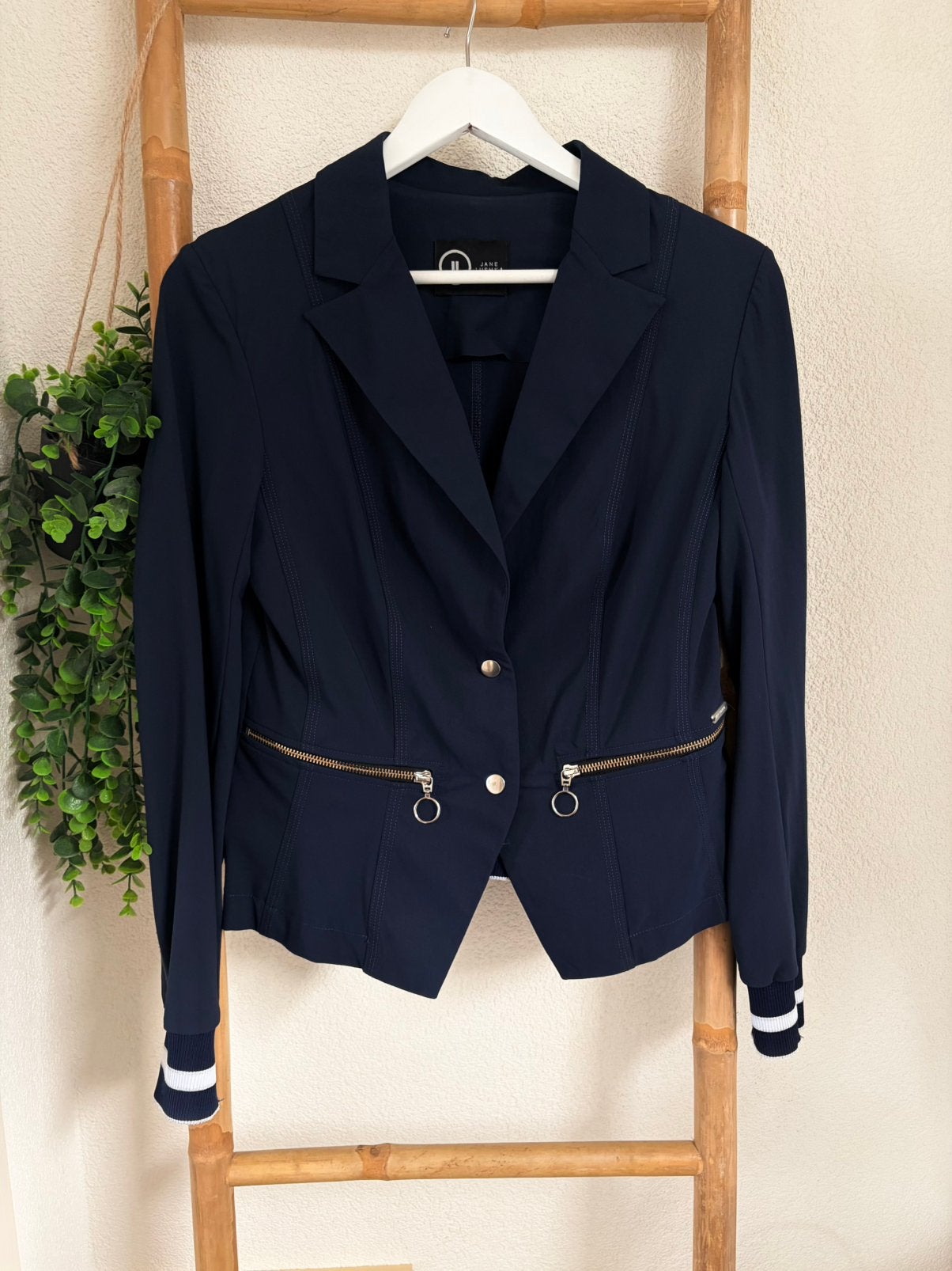 Jane Lushka travelstof blazer maat S, Kleding | Dames, Blauw, Ophalen of Verzenden, Zo goed als nieuw, Jasje