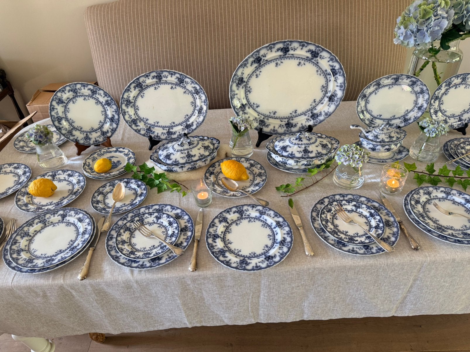 Medina Furnivals 1898 11 persantiek sporselein Transferware, Ophalen