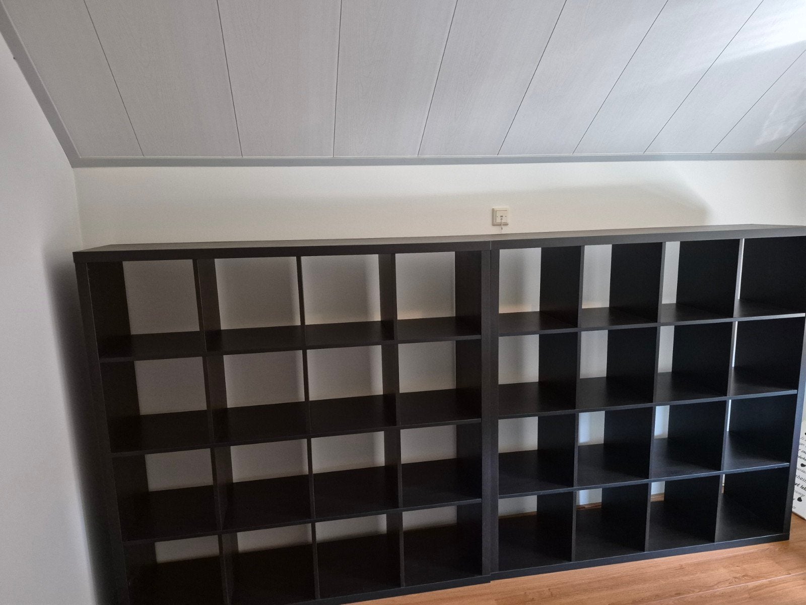 IKEA Kallax Kast - Donkerbruin - 2 stuks, Met plank(en), Gebruikt, 100 tot 150 cm, Modern, Functioneel