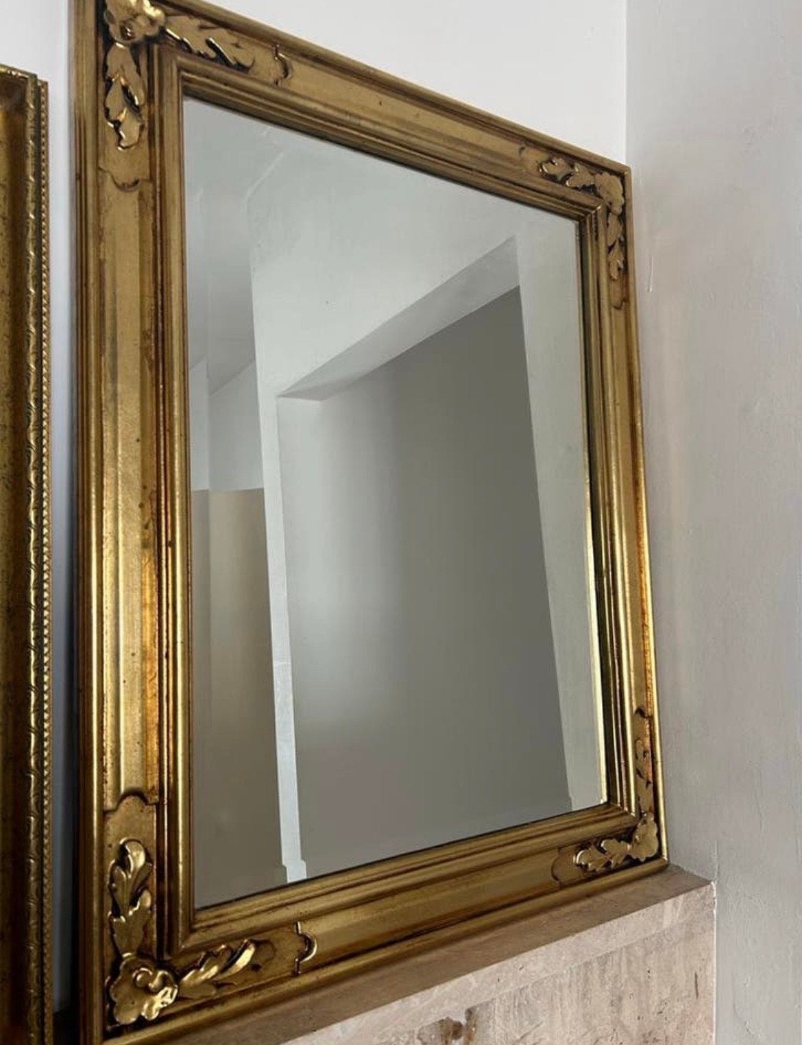 Gouden Spiegel, Ophalen, Rechthoekig, 50 tot 100 cm, 100 tot 150 cm