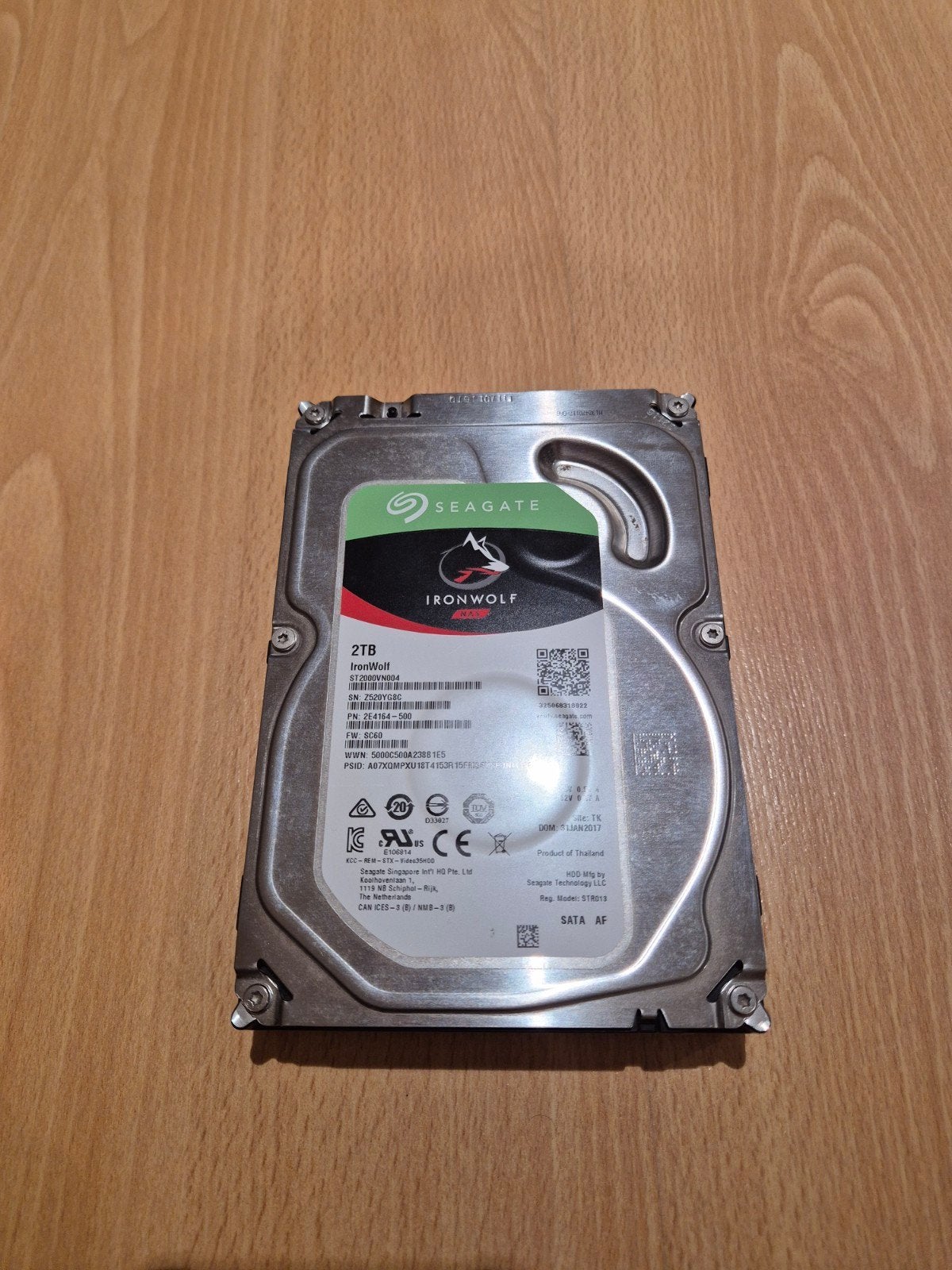 Seagate IronWolf 2TB HDD, Intern, 2TB, Gebruikt, Server