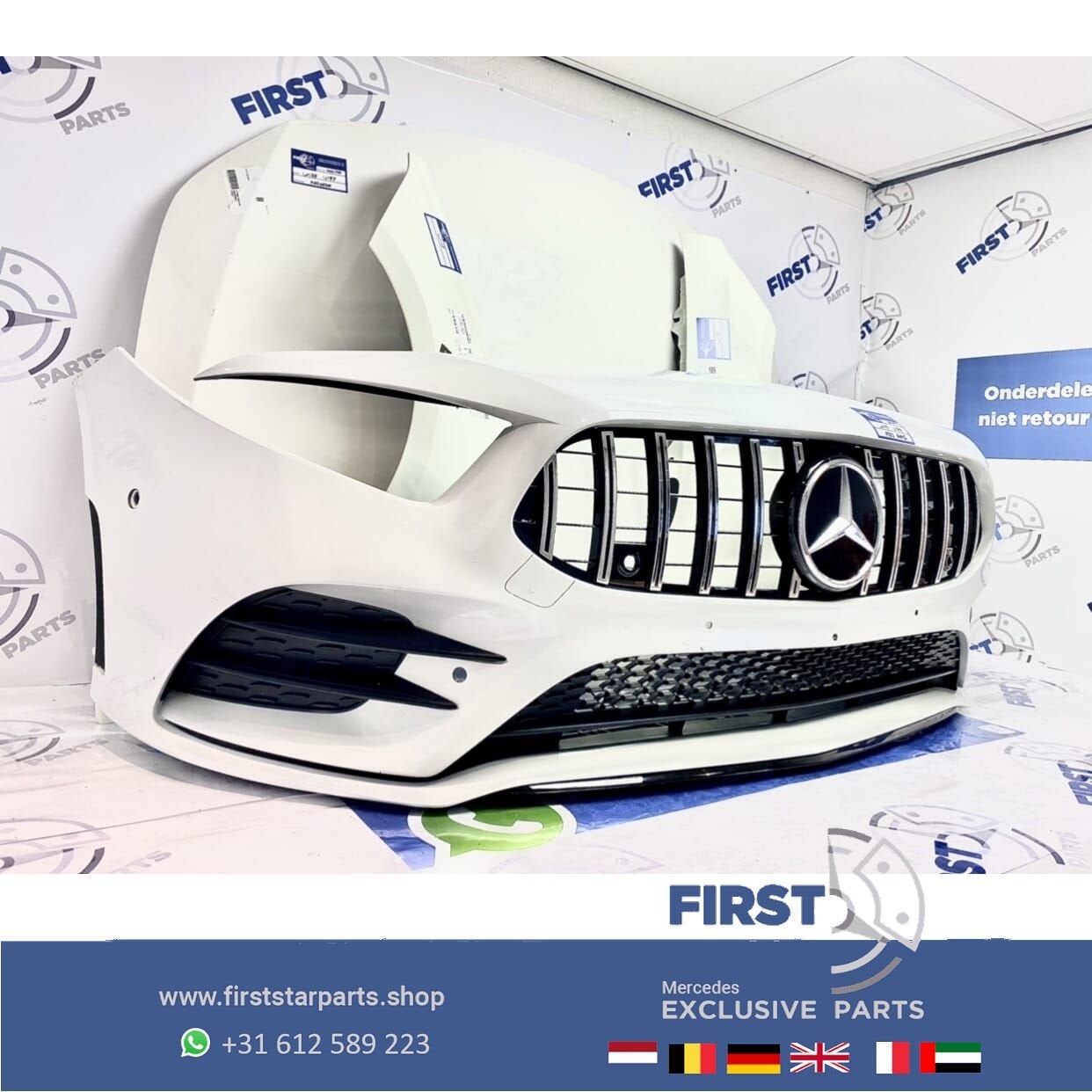 W177 V177 GT A35 AMG LINE VOORKOP WIT Mercedes A Klasse 2018, Gebruikt, -, Voor, Ophalen of Verzenden
