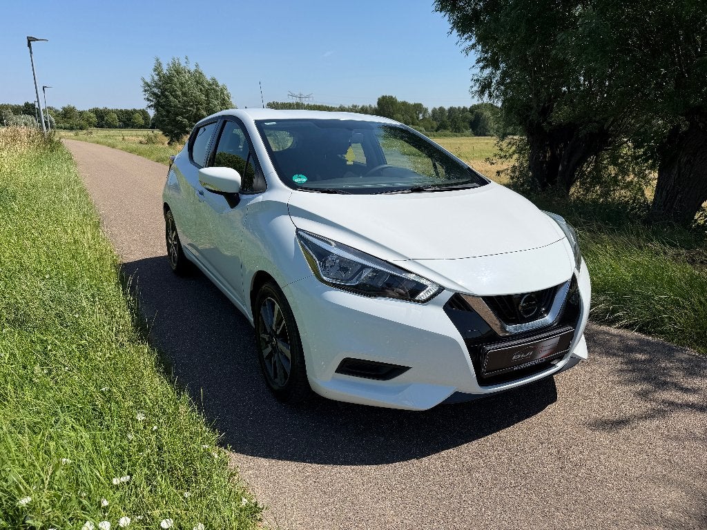 Nissan Micra 1.0 Acenta  Apple CarPlay Airco Cruis Control, Stof, Wit, Handgeschakeld, 3 cilinders